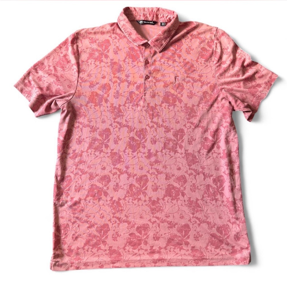 Travis Mathew Pink Cactus Fruit Golf Polo